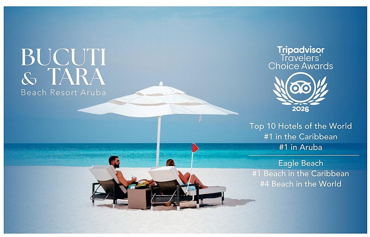 Bucuti & Tara Beach Resort es nombrado el hotel # 1 del Caribe y #4 del mundo