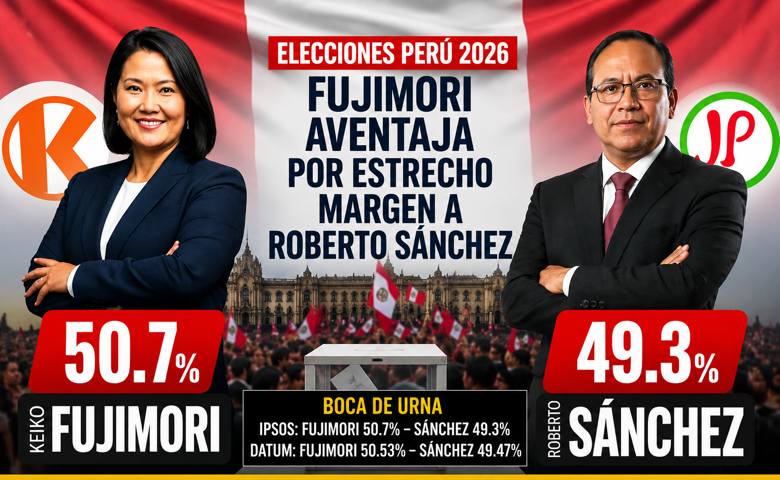 Keiko Fujimori gana en la segunda vuelta presidencial de Perú