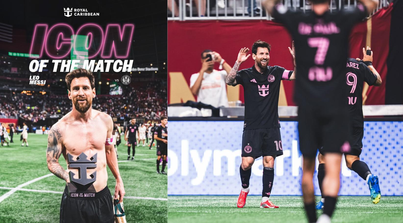 Lionel Messi hizo dos goles y volvió a ser elegido Icon of the Match por Royal Caribbean